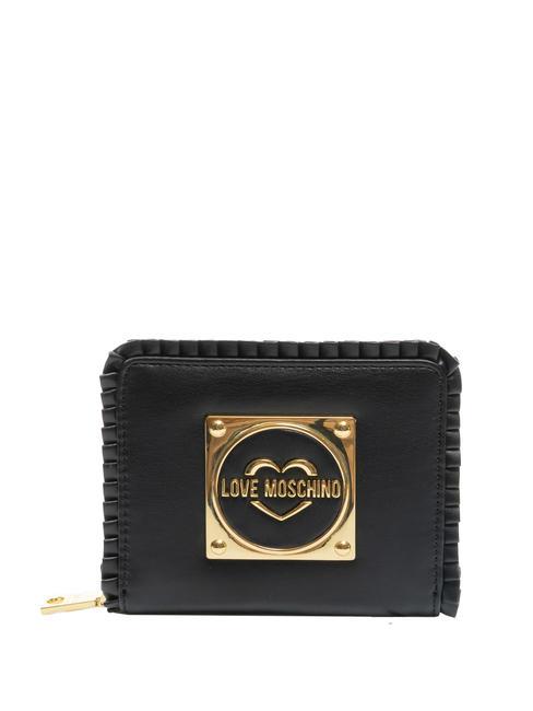 LOVE MOSCHINO HEART CORNER Portofel mic cu fermoar negru - Portofele femei