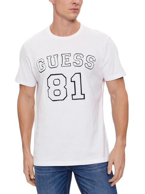 GUESS 81 PATCH Tricou din bumbac alb purpuriu - tricou