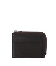 PIQUADRO TAG Suport card cu fermoar MORO - Portofele bărbați - 1