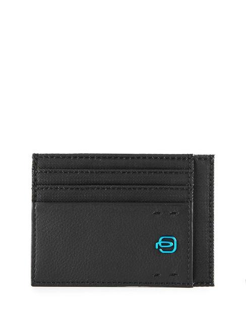 PIQUADRO P16  Suport plat pentru card chevron negru - Portofele bărbați