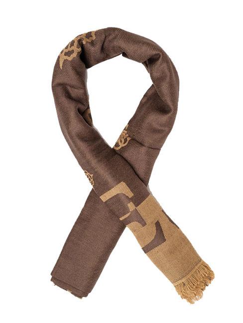 GUESS LORALEE Eșarfă jacquard maro/ocru - Eșarfe