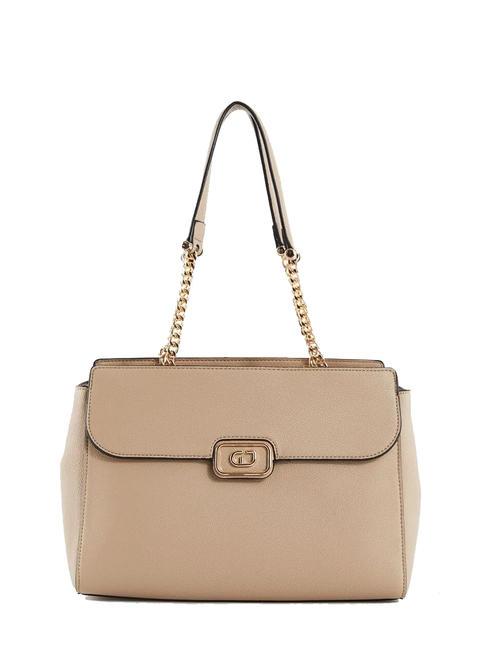 GAUDÌ CLAIRE Geantă de umăr cu mânere cu lanț nisip - Genți femei