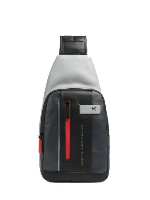 PIQUADRO URBAN Geantă din piele pentru un singur umăr gri/negru - Rucsacuri pentru laptop