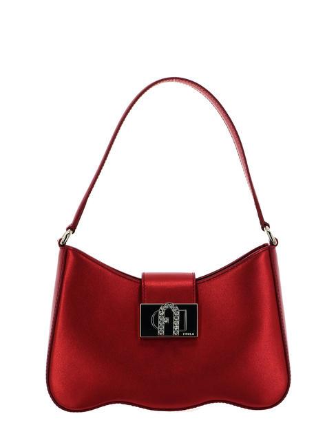 FURLA 1927 Geanta mica din piele metalizata roșu venețian - Genți femei