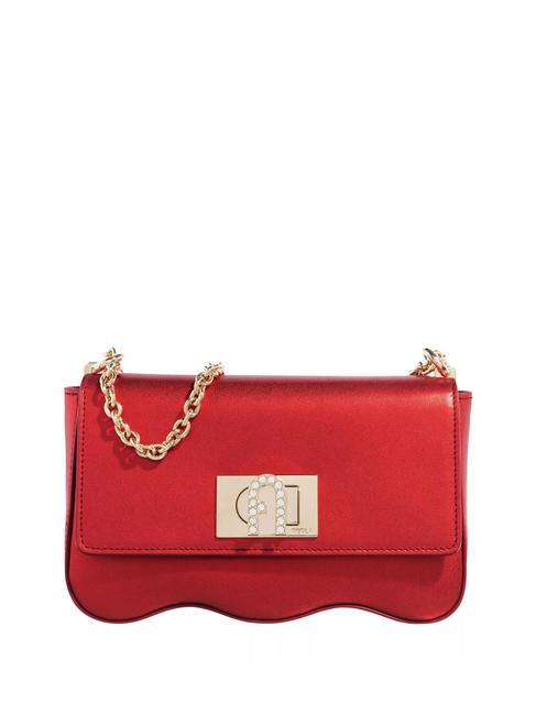 FURLA 1927 Geanta mini din piele metalizata roșu venețian - Genți femei