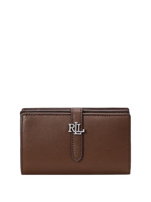 RALPH LAUREN CONTINENTAL Portofel de piele mahon închis - Portofele femei