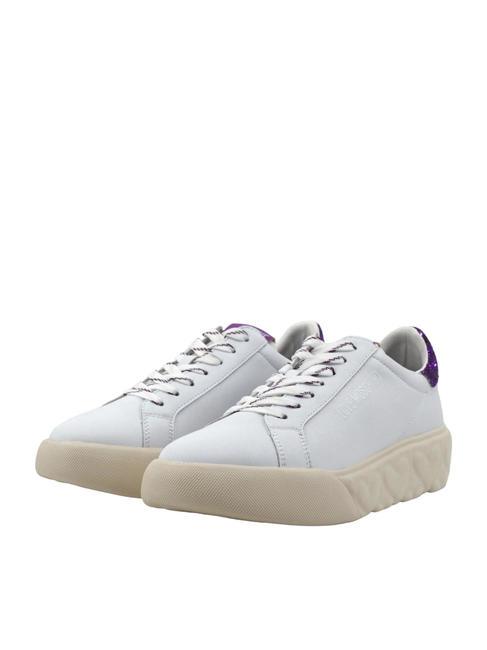LOVE MOSCHINO HEART 45 Tenisi din piele alb/iris - Pantofi femei