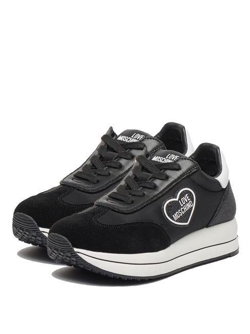 LOVE MOSCHINO RUN 40 Adidași cu inserții cu sclipici negru - Pantofi femei