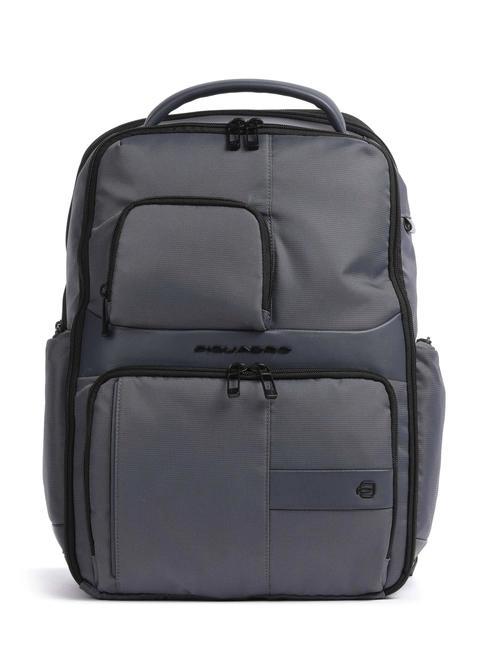 PIQUADRO WOLLEM Rucsac pentru laptop de 15,6 inchi din material și piele aviație - Rucsacuri pentru laptop