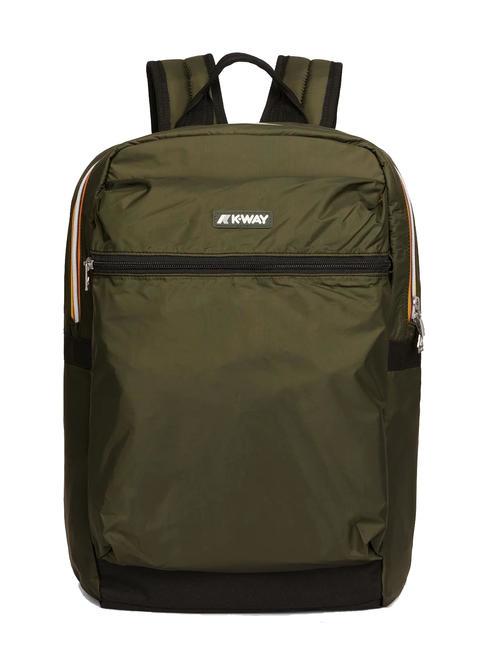 KWAY LAON Rucsac din nailon verde negricios - Rucsacuri pentru școală și timp liber