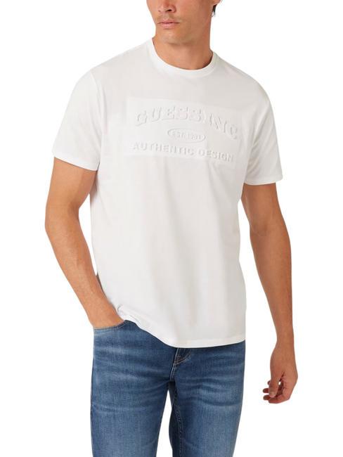 GUESS CLUB LOGO Tricou cu logo în relief alb purpuriu - tricou