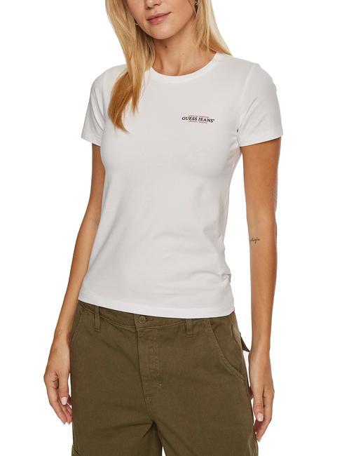 GUESS JEANS SLIM AMERICA Tricou slim fit alb purpuriu - tricou