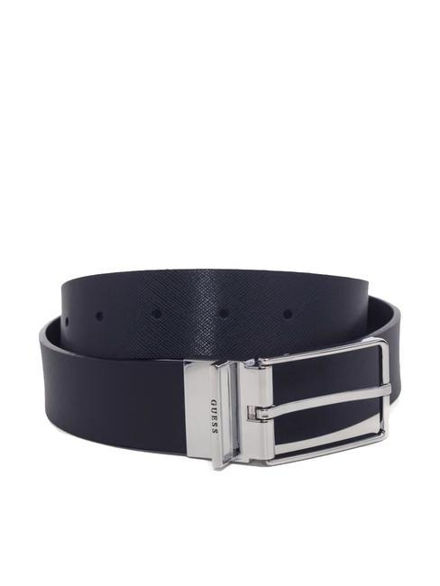 GUESS AGUEDA Curea reversibilă din piele saffiano albastru/negru - Curele