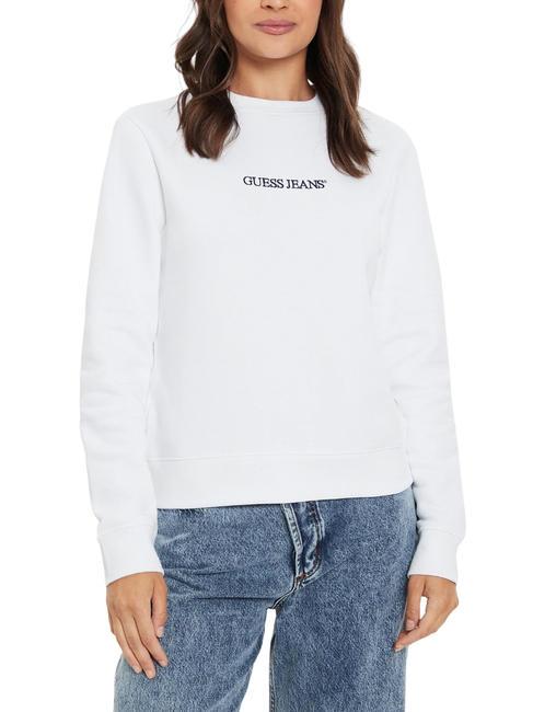 GUESS JEANS LOGO Hanorac cu decor normal cu gât alb purpuriu - Hanorace pentru femei