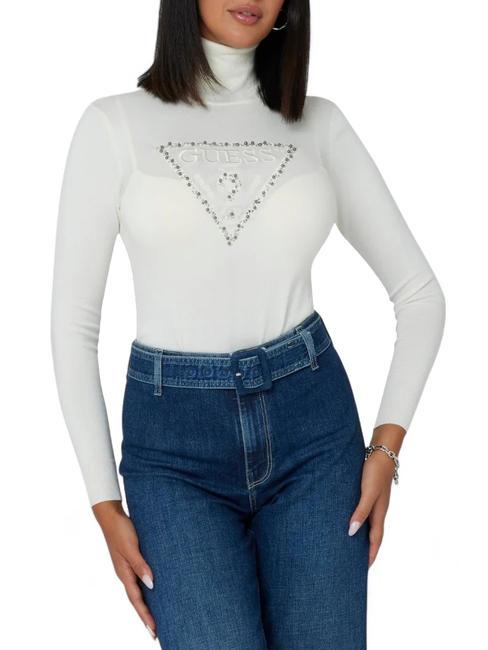 GUESS PIPER TRIANGLE  Cămașă de damă cremwhi - Pulovere pentru femei