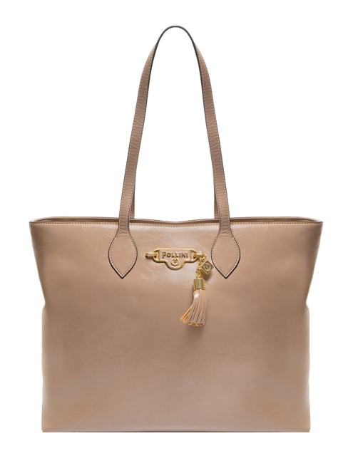 POLLINI LADY BRAVE Geanta shopper cu ciucuri natural - Genți femei