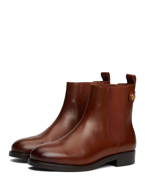 TOMMY HILFIGER STUD LOW CHELSEA Botine din piele maro coniac - Pantofi femei