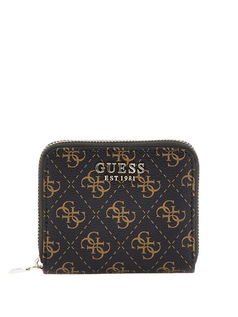 GUESS LAUREL 4G Portofel mini cu fermoar maro - Portofele femei