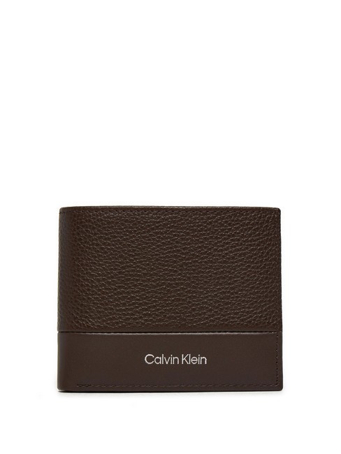 CALVIN KLEIN SUBTLE MIX Portofel din piele java maro pietriș și neted - Portofele bărbați