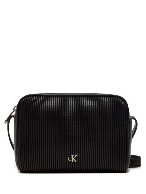CALVIN KLEIN CK JEANS RIB PU  Mini geantă pentru cameră peste umăr pvh negru - Genți femei