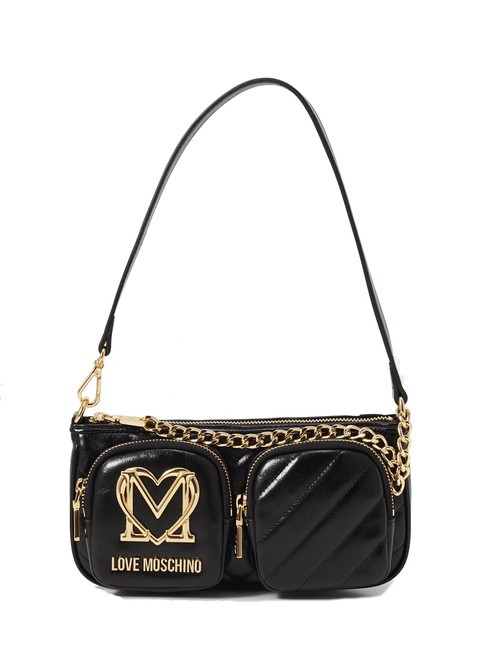 LOVE MOSCHINO CITY POCKETS Geantă de umăr matlasată negru - Genți femei