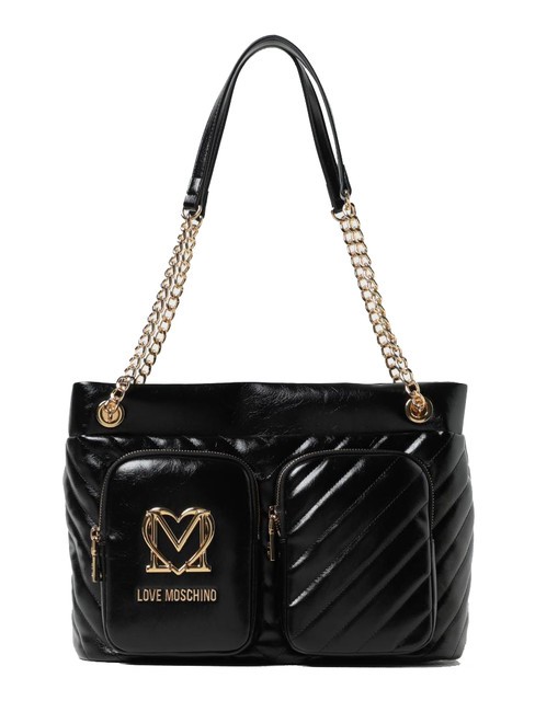 LOVE MOSCHINO CITY POCKETS Geantă de cumpărături matlasată negru - Genți femei
