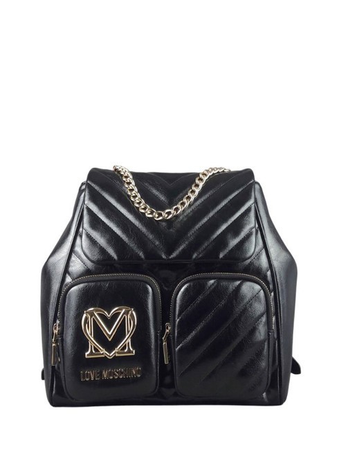 LOVE MOSCHINO CITY POCKETS Rucsac matlasat negru - Genți femei