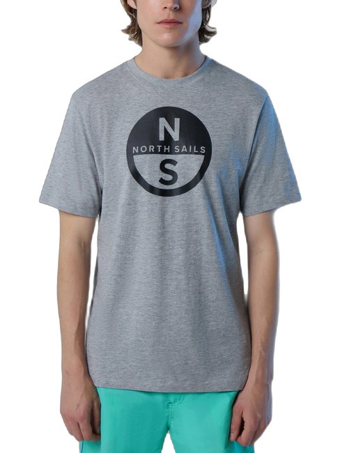 NORTH SAILS BASIC Tricou din bumbac cu imprimeu cu logo melange gri - tricou