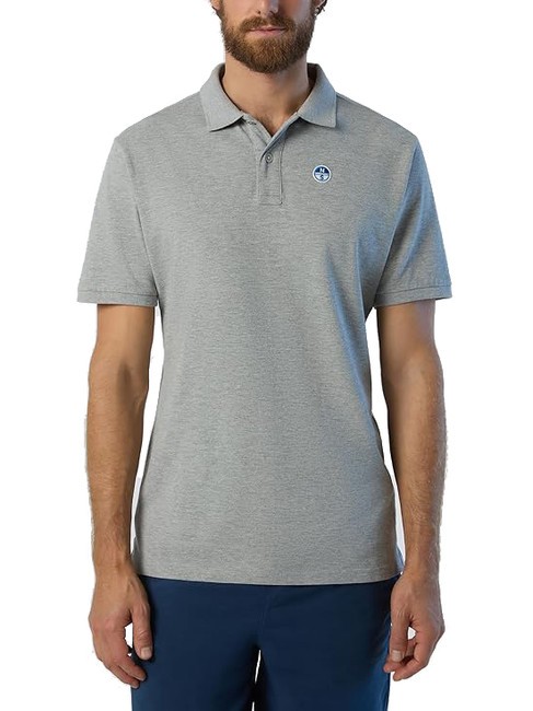 NORTH SAILS BASIC Tricou polo cu maneca scurta din bumbac melange gri - maiou Polo