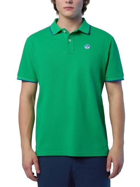 NORTH SAILS COLLAR STRIPED Tricou polo cu maneca scurta din bumbac albina verde - maiou Polo