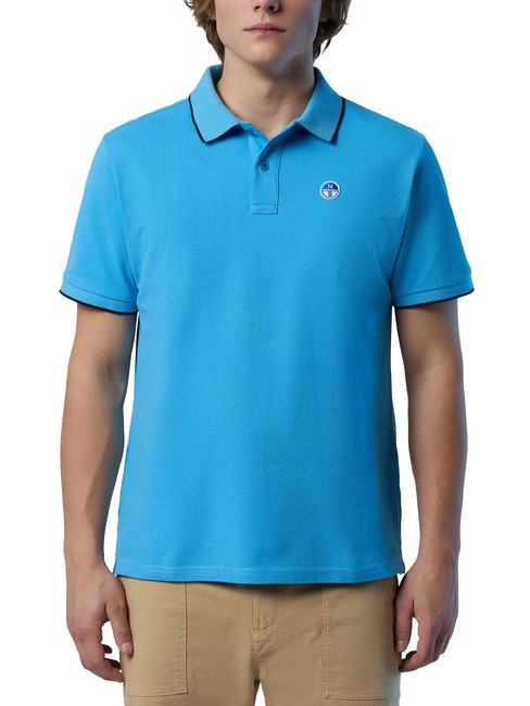 NORTH SAILS COLLAR STRIPED Tricou polo cu maneca scurta din bumbac albastru cerul - maiou Polo