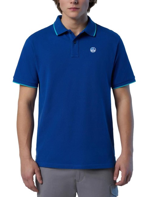 NORTH SAILS COLLAR STRIPED Tricou polo cu maneca scurta din bumbac albastru oceanic - maiou Polo
