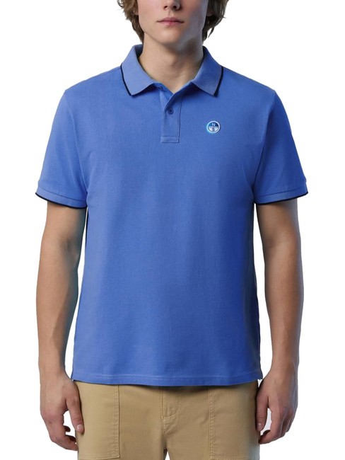 NORTH SAILS COLLAR STRIPED Tricou polo cu maneca scurta din bumbac wedgewood - maiou Polo