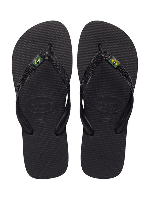 HAVAIANAS  BRASIL LOGO Flip flops BLACK - Pantofi unisex