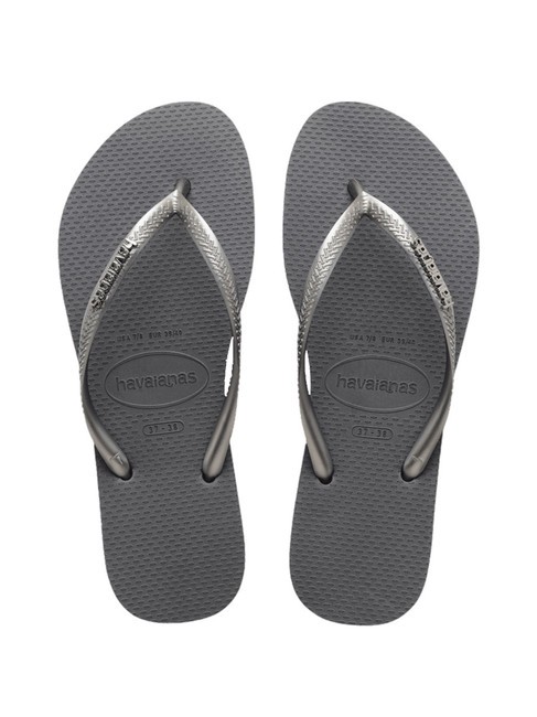 HAVAIANAS SLIM LOGO Papuci flip-flop oțel / gri - Pantofi femei