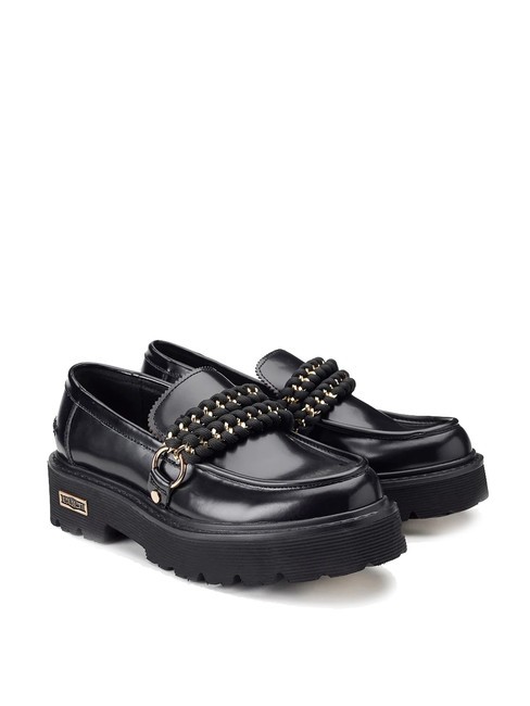 CULT SLASH 4353 Mocasini cu platforma din piele negru - Pantofi femei
