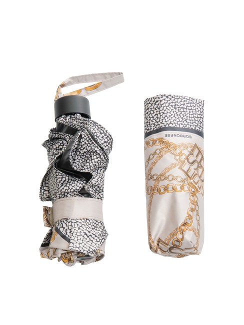 BORBONESE SUPER MINI Mini umbrela cu deschidere manuala terci/natural op - Umbrele