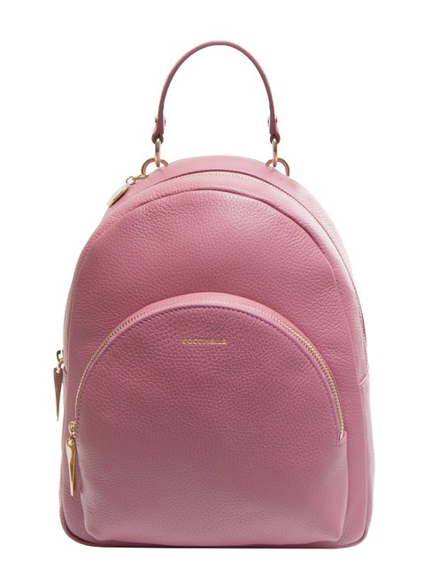 COCCINELLE ALPHA Rucsac rotund din piele cu buzunar pulpă roz - Genți femei