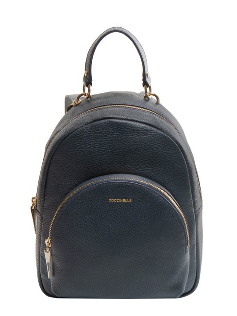 COCCINELLE ALPHA Rucsac rotund din piele cu buzunar albastru miezul nopții - Genți femei