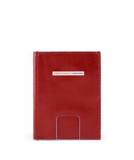 PIQUADRO CAMPIONARIO - BLUE SQUARE Suport card de credit din piele RED - Portofele bărbați - 1
