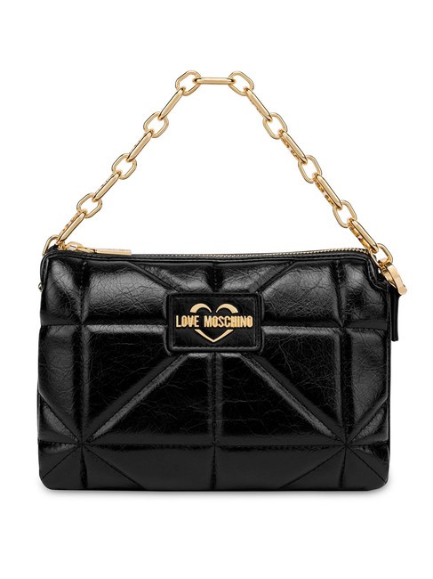 LOVE MOSCHINO GOLD CHAIN Geanta cu bareta de umar negru - Genți femei