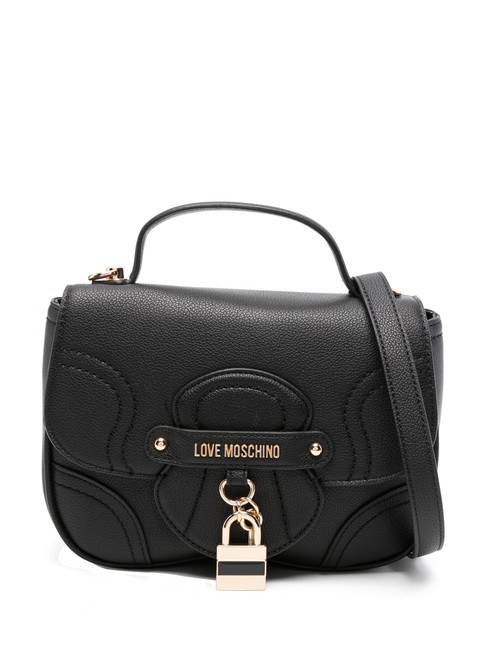 LOVE MOSCHINO PADLOCK Geantă de mână mini, cu curea de umăr negru - Genți femei