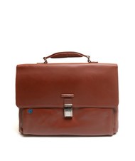 PIQUADRO CAMPIONARIO - BLUE SQUARE OUT Servieta din piele pentru laptop de 15". - Serviete birou