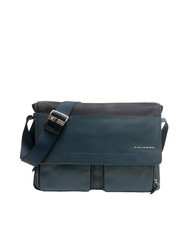 PIQUADRO CAMPIONARIO - CARY Mesager din piele, suport laptop de 13". albastru - Serviete birou - 1