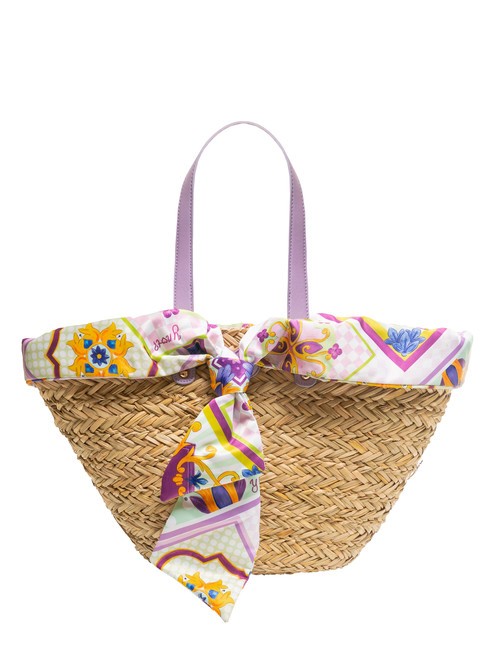 YNOT JAVA Geantă mare de plajă din paie violet - Genți femei