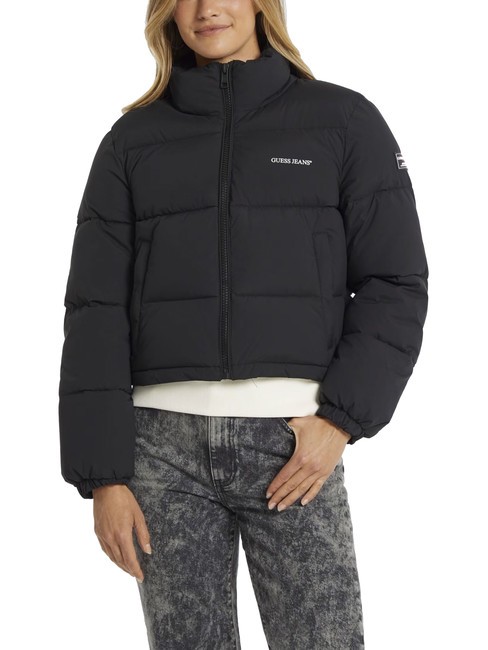 GUESS JEANS CROPPED PUFFER Jachetă căptușită jetbla - Jachete de puf pentru femei