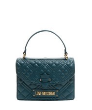 LOVE MOSCHINO QUILTED Geanta servieta cu bareta de umar smarald - Genți femei - 1