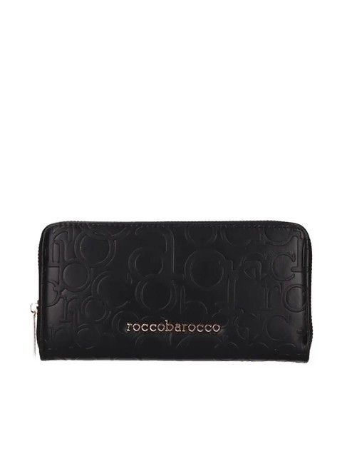 ROCCOBAROCCO BELLA Fermoar mare în jurul portofelului negru - Portofele femei