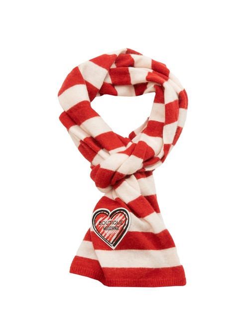 MOSCHINO BOUTIQUE STRIPES Eşarfă alb/rosu - Eșarfe