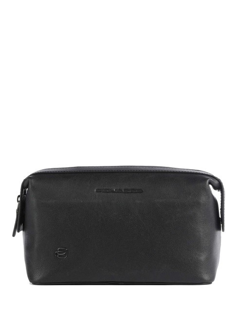 PIQUADRO BLACK SQUARE Husa de frumusete din piele negru - Truse de toaletă